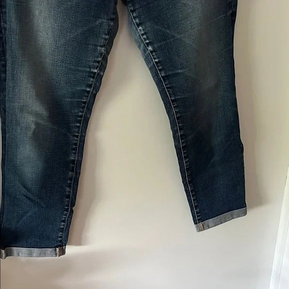 Ag Adriano Goldschmied The Stevie Roll-up Slim Straight Blue Denim 👖 - Picture 4 of 10